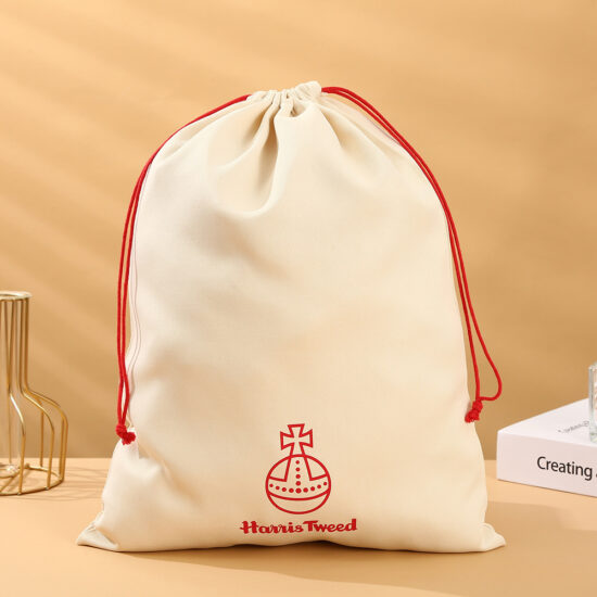 Custom Logo Cotton Drawstring Pouch for Jewelry Storage