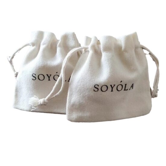  Small Cotton Drawstring Jewelry Pouch with Logo