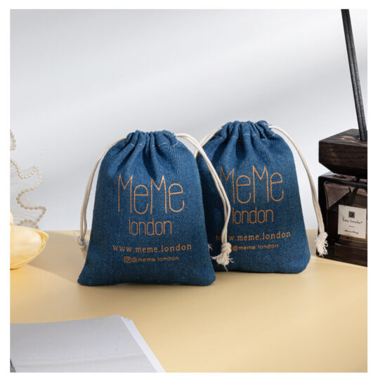 Small Custom Cotton Linen Drawstring Pouch
