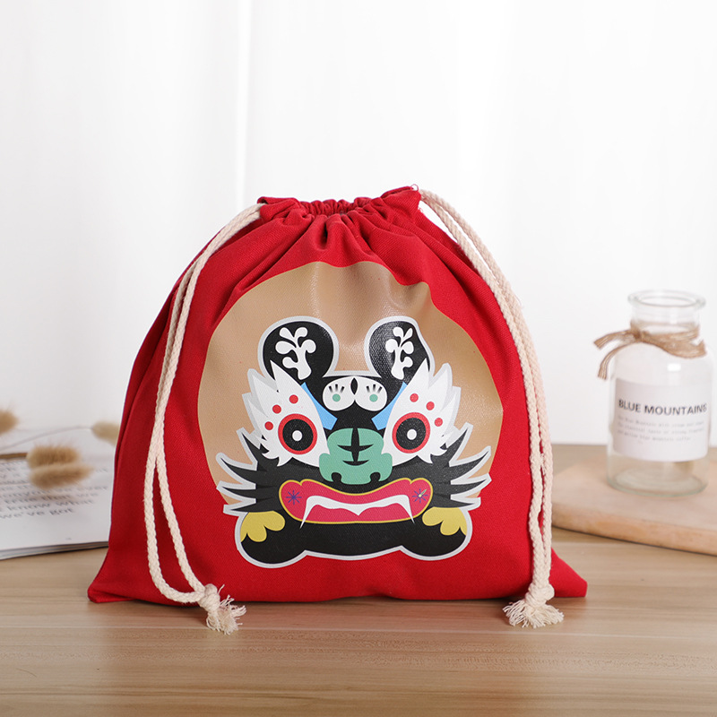 Cotton linen drawstring bag for rice, candy, and personalized packaging