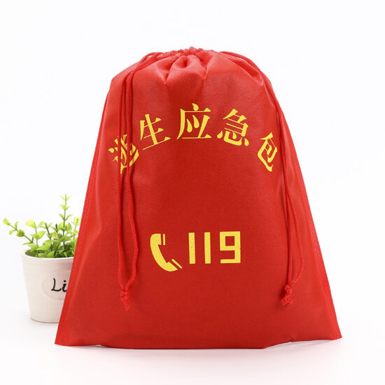 Custom Logo Printed Non-Woven Drawstring Backpack Bag