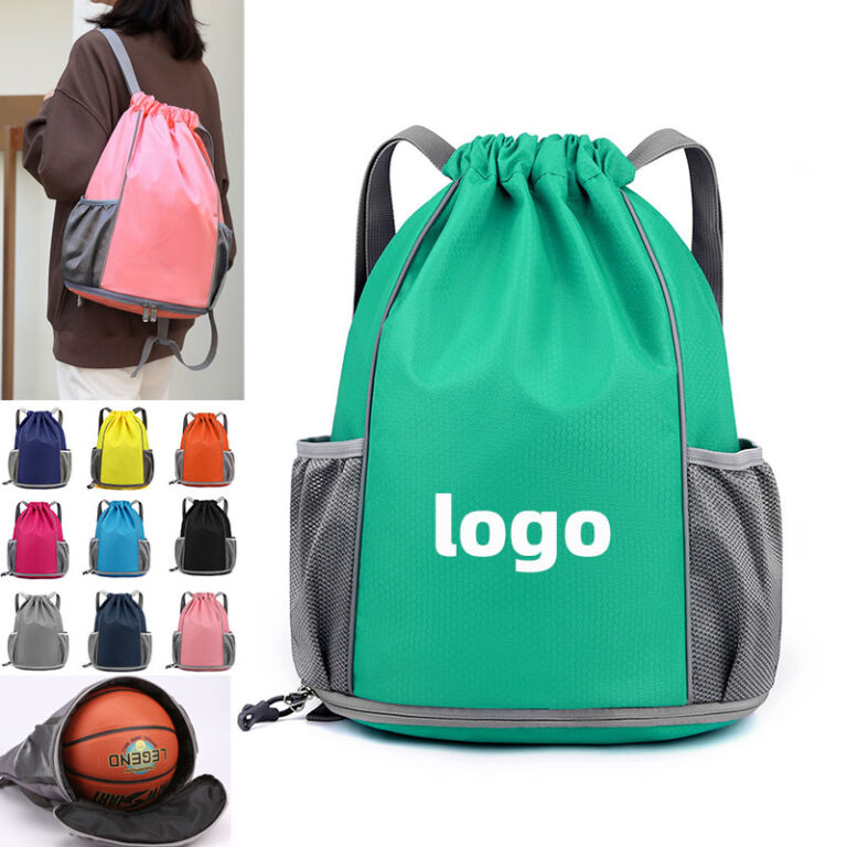 Custom drawstring sports backpack for basketball and marathon events