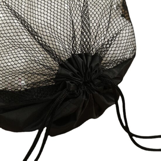 Custom polyester and sandwich mesh drawstring backpack with logo

