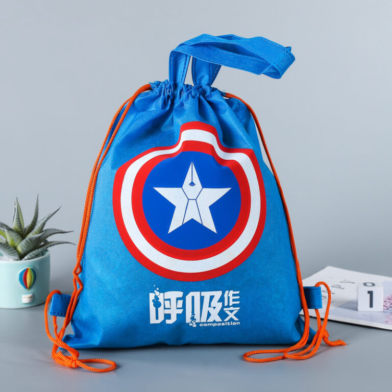 Custom Logo Printed Non-Woven Drawstring Backpack Gift Bag