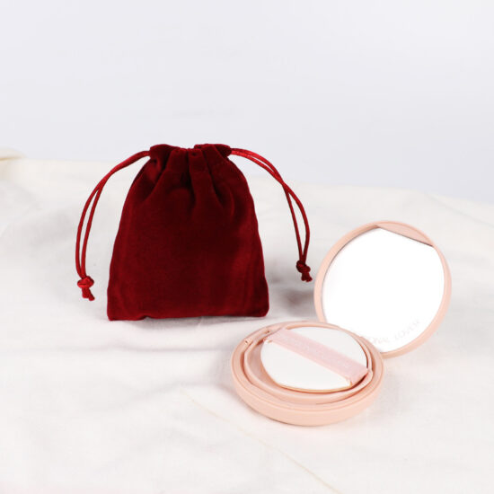  Plush velvet drawstring pouch for jewelry and cosmetic compact packaging