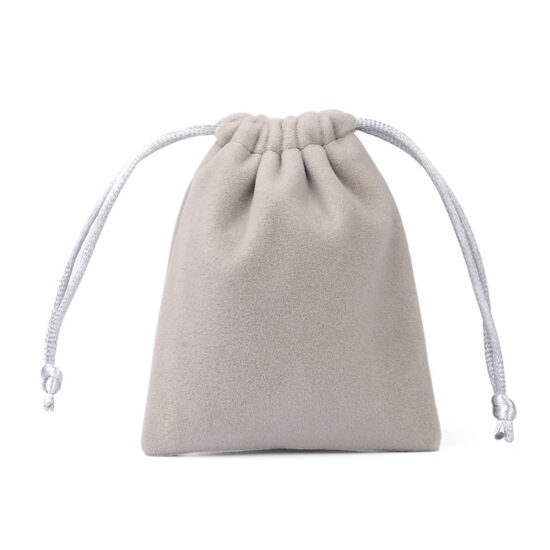  Plush velvet drawstring pouch for jewelry and cosmetic compact packaging
