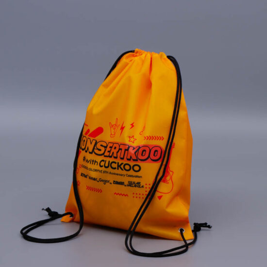 Custom polyester drawstring bag for marathons, basketball, or promotional use