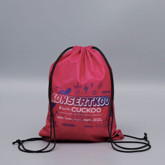 Custom polyester drawstring bag for marathons, basketball, or promotional use