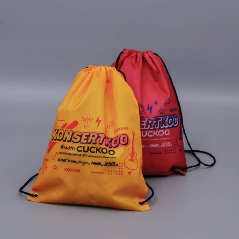 Custom polyester drawstring bag for marathons, basketball, or promotional use