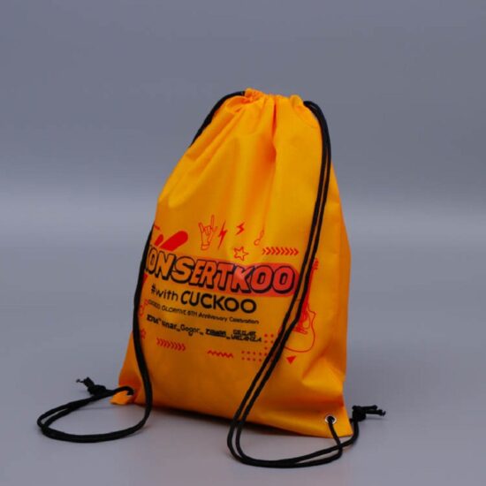 Custom polyester drawstring bag for marathons, basketball, or promotional use