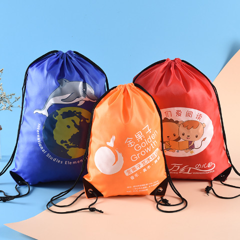 Custom polyester drawstring sports bag for marathon and fitness gear