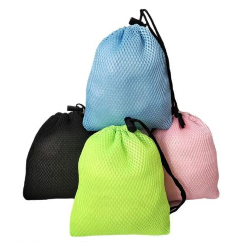 Custom sandwich mesh drawstring bag for power bank storage