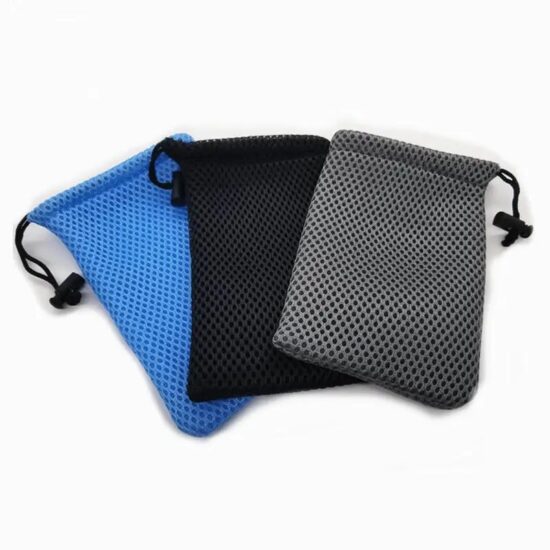 Custom sandwich mesh drawstring bag for power bank storage