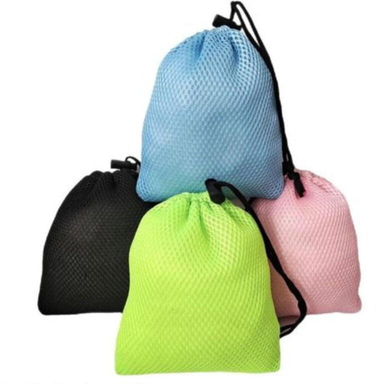 Custom sandwich mesh drawstring bag for power bank storage