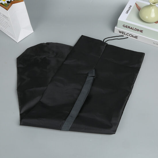 Custom printed solid color polyester drawstring bag for packaging and storage