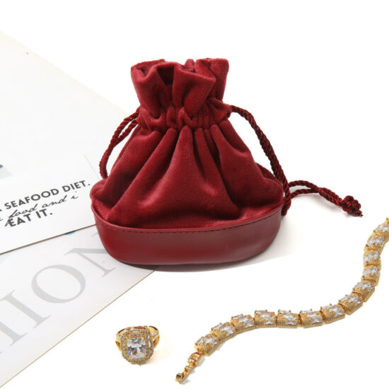 Custom Velvet Suede Drawstring Bags for Cosmetics and Jewelry
