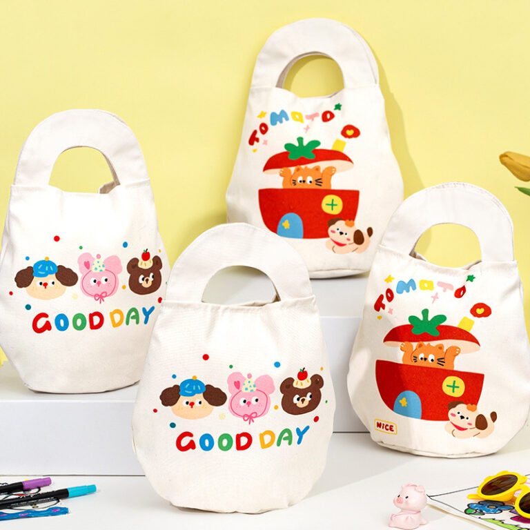 Cartoon Graduation Gift Bag for Kindergarten Students – Canvas Drawstring Pouch