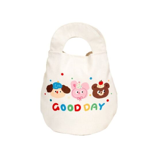 Cartoon Graduation Gift Bag for Kindergarten Students – Canvas Drawstring Pouch