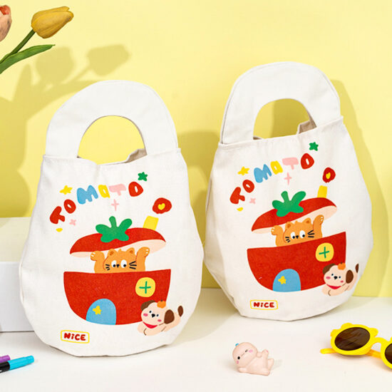 Cartoon Graduation Gift Bag for Kindergarten Students – Canvas Drawstring Pouch