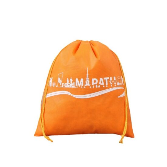 Double drawstring sports bag for shoes and clothes