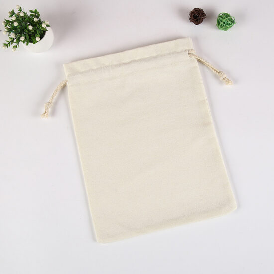 Custom Cotton Linen Drawstring Pouch Bag – Large & Small Sizes


