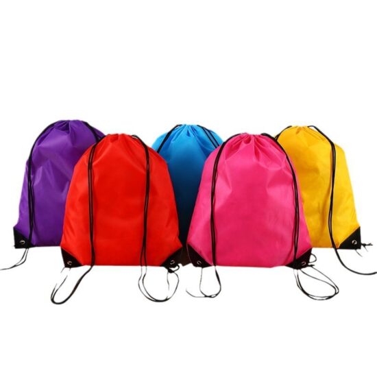 210D polyester drawstring sports backpack for marathons and outdoor use
