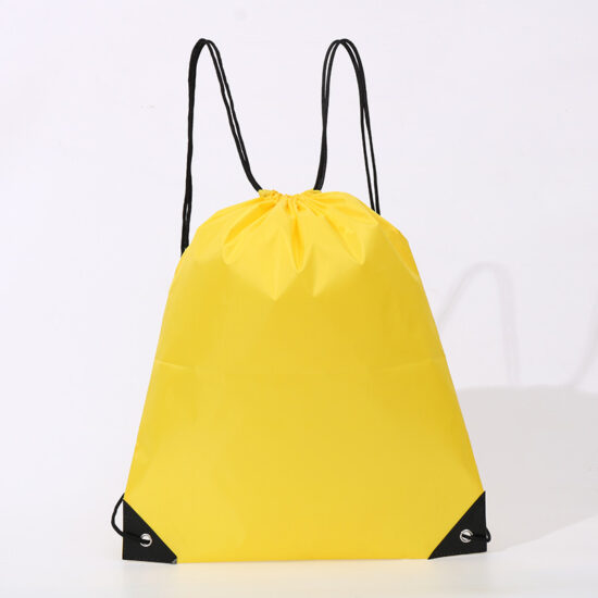 210D polyester Oxford fabric drawstring backpack with custom logo for marathons