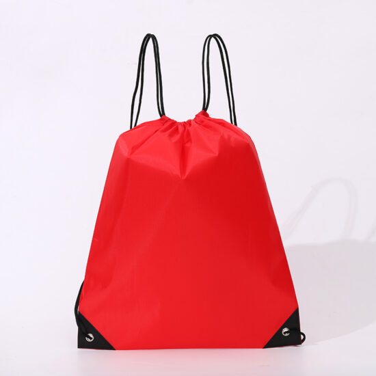 210D polyester Oxford fabric drawstring backpack with custom logo for marathons