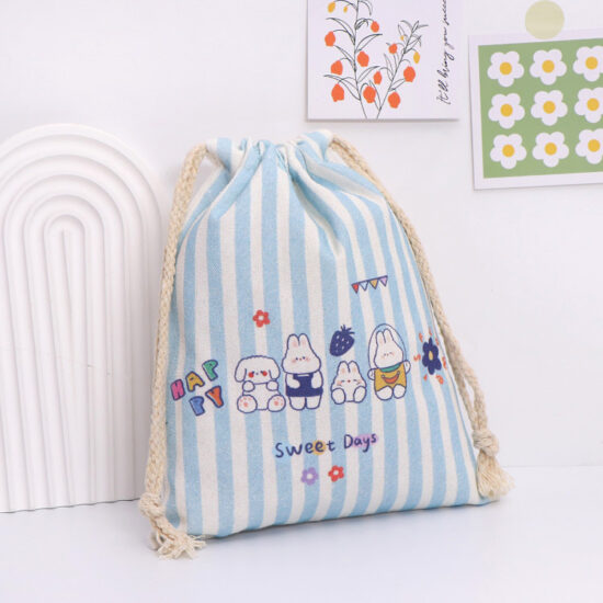 Custom Canvas Drawstring Pouch for DIY Gifts and Toy Storage