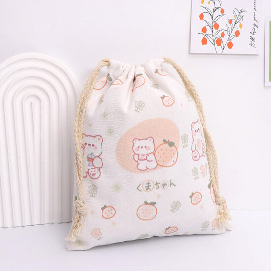 Custom Canvas Drawstring Pouch for DIY Gifts and Toy Storage