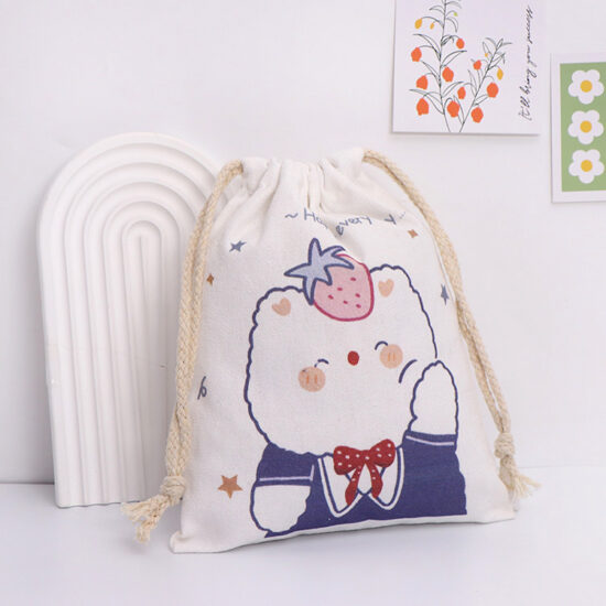 Custom Canvas Drawstring Pouch for DIY Gifts and Toy Storage