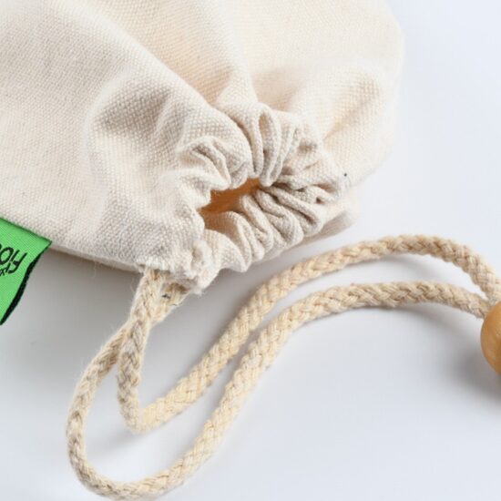 Cotton linen drawstring canvas pouch for rice, gift, or eco packaging