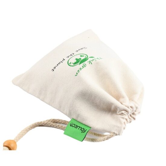 Cotton linen drawstring canvas pouch for rice, gift, or eco packaging