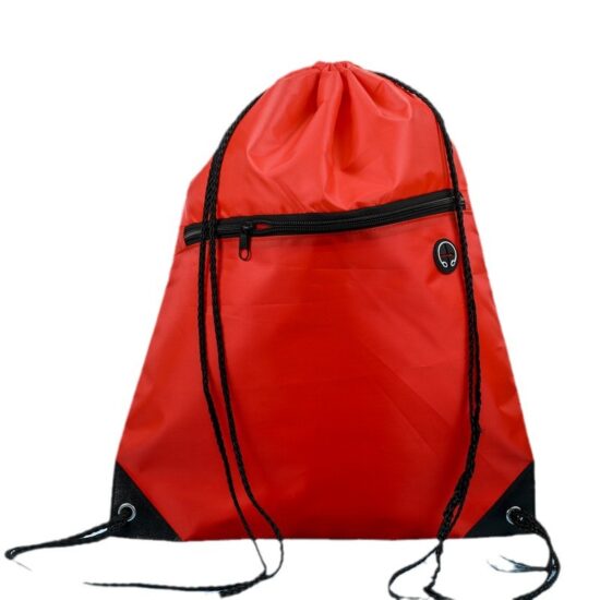  Custom logo polyester drawstring backpack for gym and basketball storage