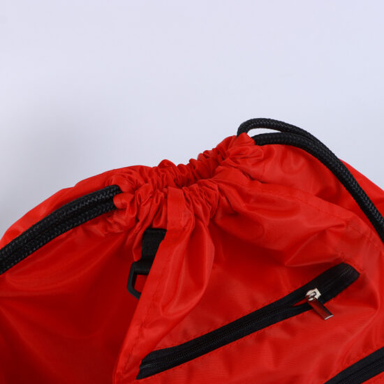 Polyester mesh drawstring backpack for outdoor sports