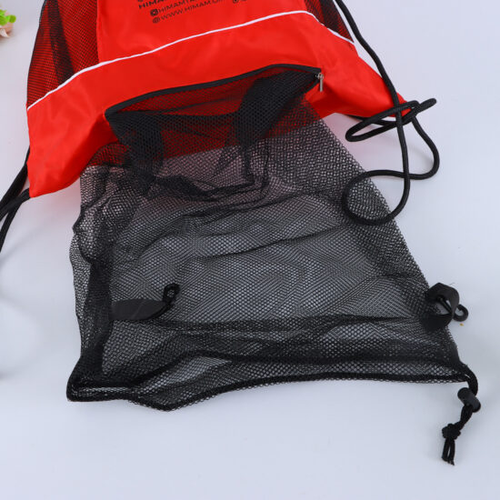 Polyester mesh drawstring backpack for outdoor sports