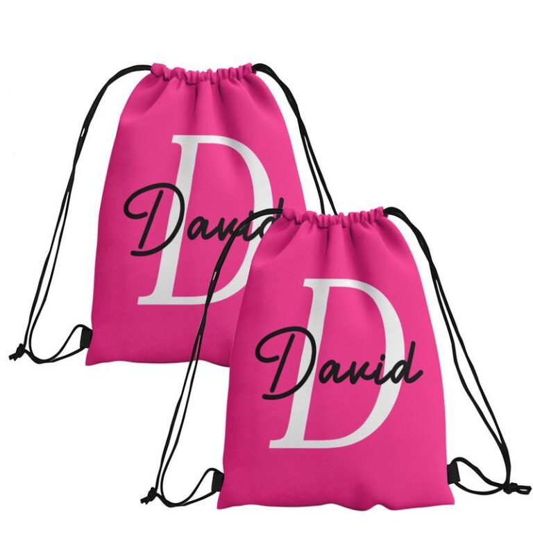 Colorful printed polyester drawstring backpack for travel or gym use
