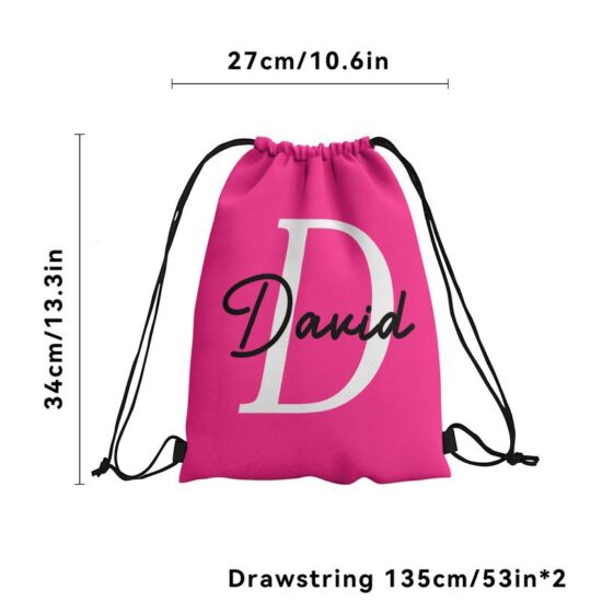 Colorful printed polyester drawstring backpack for travel or gym use