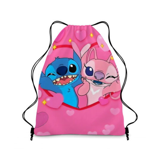 Colorful printed polyester drawstring backpack for travel or gym use