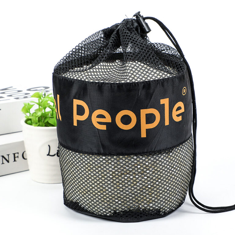 Polyester mesh drawstring bag with custom logo printing