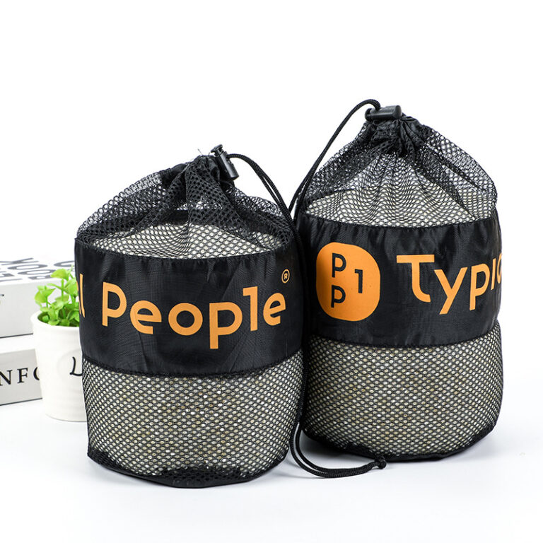 Polyester mesh drawstring bag with custom logo printing
