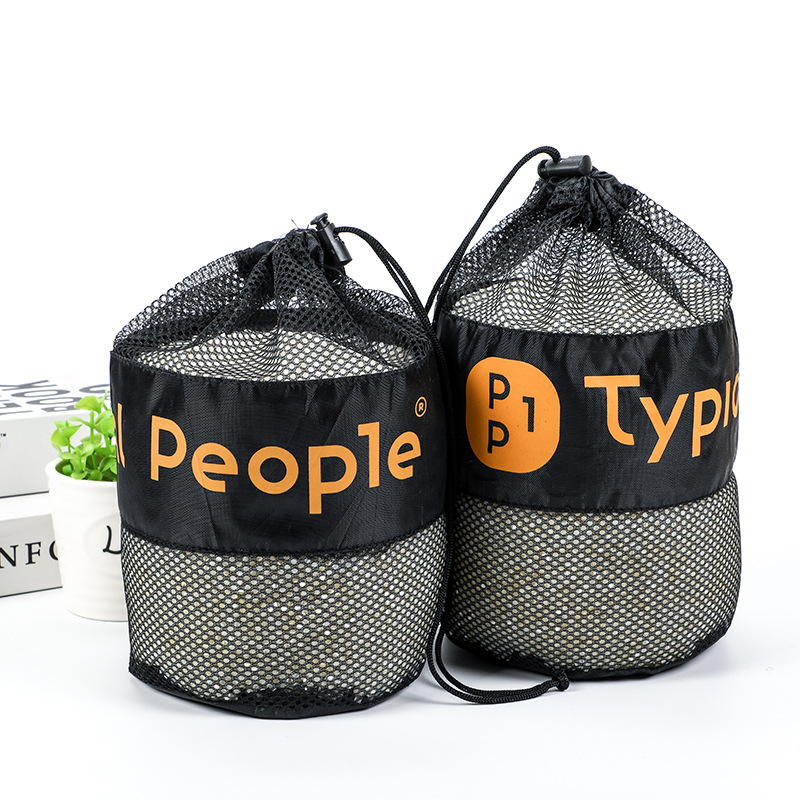 Polyester mesh drawstring bag with custom logo printing