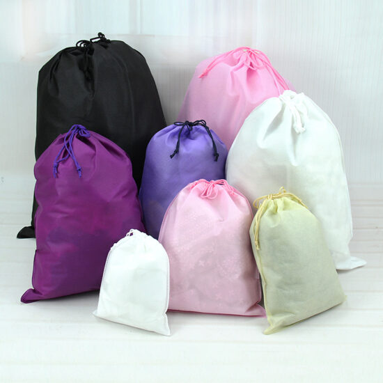 Non-woven dustproof drawstring bag for shoes, clothes, and toys