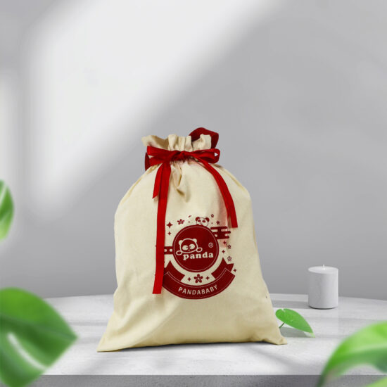 Large Cotton Linen Drawstring Bag for Bread or Storage
