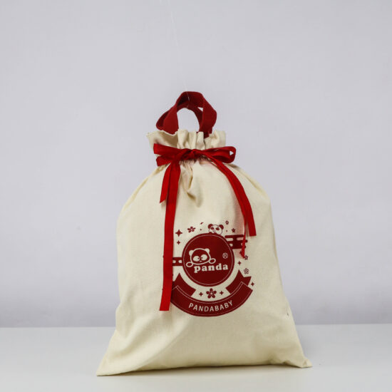Large Cotton Linen Drawstring Bag for Bread or Storage