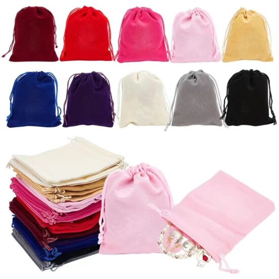  Velvet drawstring pouch for jewelry, bracelets, and antique beads

