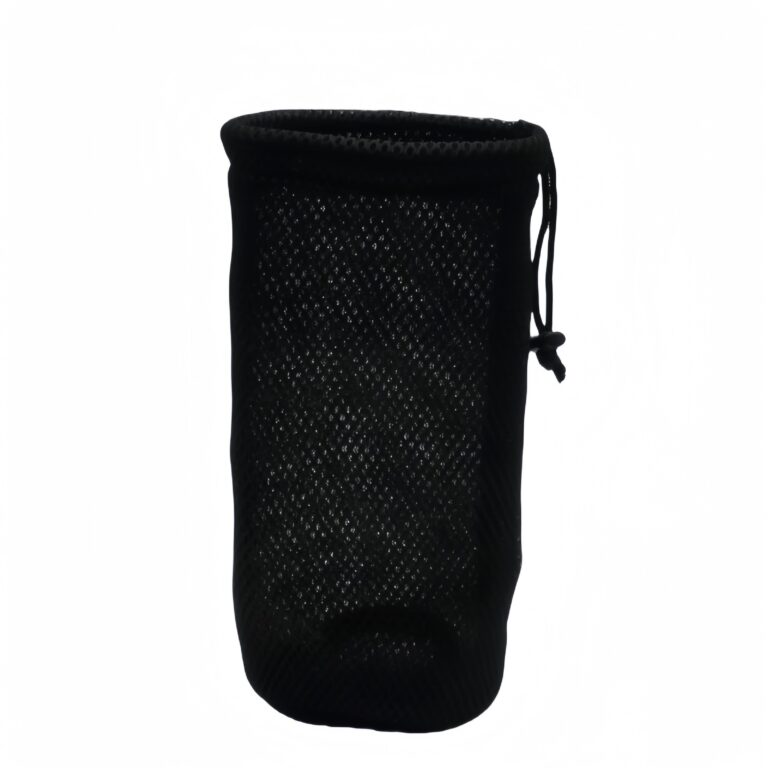 Thickened sandwich nylon mesh drawstring bag with buckle closure