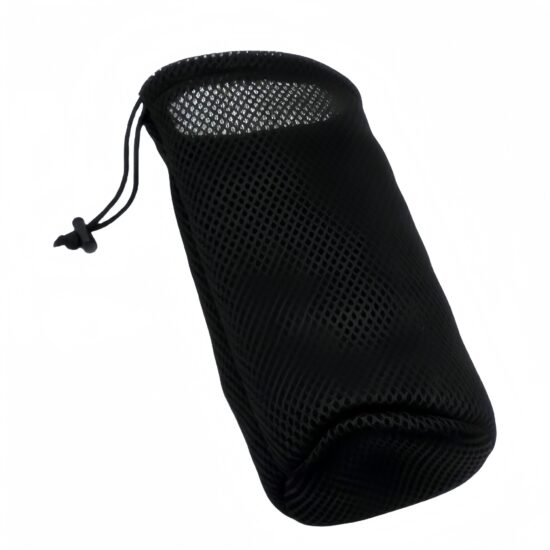 Thickened sandwich nylon mesh drawstring bag with buckle closure