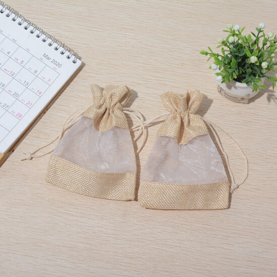 Mesh drawstring bag with customizable logo and breathable fabric