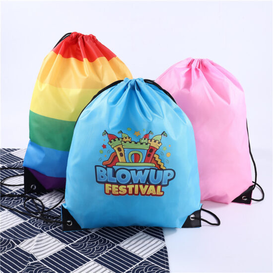 Custom Nylon Drawstring Backpack Bag for Students